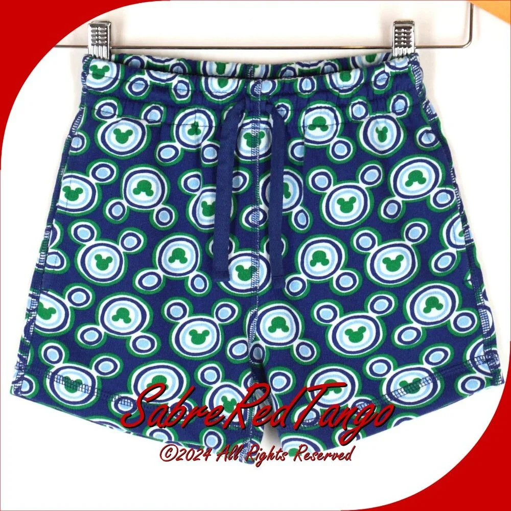 NWT Hanna Andersson Disney Mickey Mouse French Terry Shorts Blue Print 140 10 - Picture 1 of 4